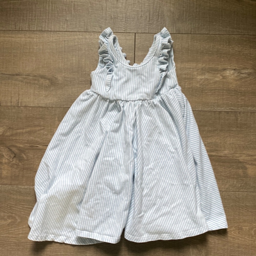 Remie Girl blue pinstripe twirl dress size 3 toddler